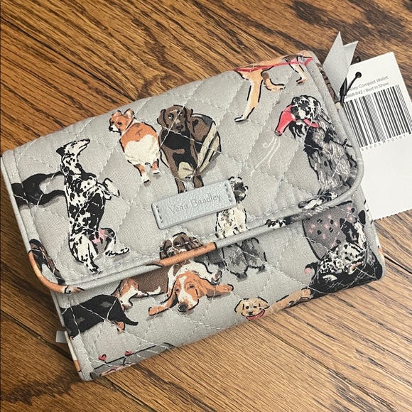 Vera Bradley Gray Dog Pattern Wallet - Picture 1 of 5
